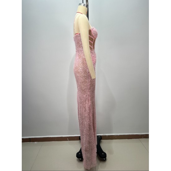 ED2787 Kimshein Fashion High Quality Princess Strapless Pearls Sequins Evening Party Dress Luxurious Prom Dresses