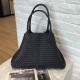 Hand Woven Classic Versatile Tote Bag 2025 Large Capacity Shoulder Bag with Sheepskin Double-sided Weaving Inside and Outside