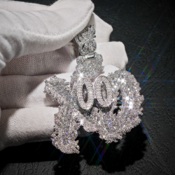 Hip Hop GRA Bling Iced Out VVS Moissanite 925 Sterling Silver Pass Diamond Tester Cluster Custom Letter XO  Pendant for Men