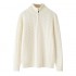 Men's Casual Winter Half-Height Collar Cashmere Pullover Long Sleeve Cable Knit Pullover Pattern 1/4 Zipper Cashmere Sweater