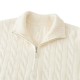 Men's Casual Winter Half-Height Collar Cashmere Pullover Long Sleeve Cable Knit Pullover Pattern 1/4 Zipper Cashmere Sweater
