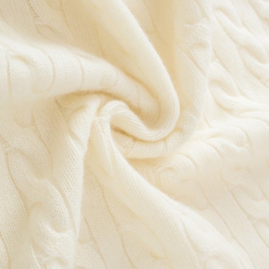 Men's Casual Winter Half-Height Collar Cashmere Pullover Long Sleeve Cable Knit Pullover Pattern 1/4 Zipper Cashmere Sweater