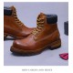 Big Promotion on Men's Genuine Leather Chelsea Boots British High-Top Business Short Cowhide Boots Bright Leather Shoes