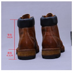 Big Promotion on Men's Genuine Leather Chelsea Boots British High-Top Business Short Cowhide Boots Bright Leather Shoes