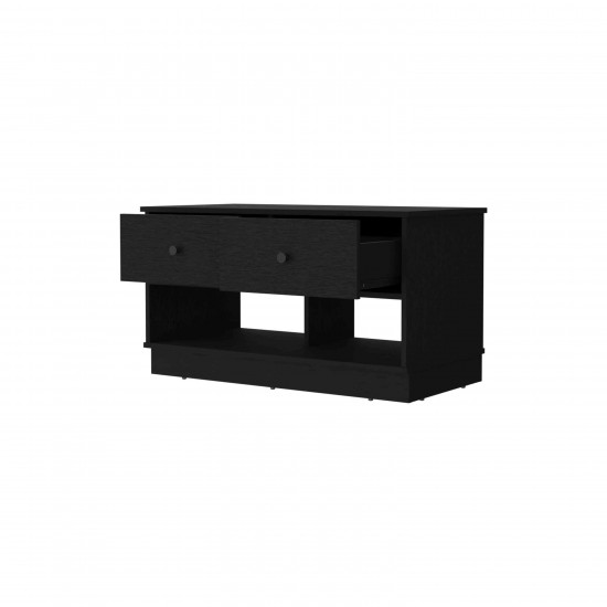 DB Single-Tier Storage Bench with Two Drawers Two Shelves PP Plastic Fabric Material for Clothes Shoes Bedroom Bathroom Kitchen