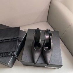 New High-quality Silk High-heeled Women's Shoes with Rhinestone Buckles and Thin Heels