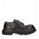 Round Toe Calfskin Derby New With Tags Leather Platform Business Dress Shoes Black Hollywood Lace up Bozo Tractor Derby Shoes