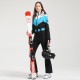Women's New One-Piece Ski Suit with Double-Board Zipper Closure Warm Hooded Pants Windproof and Waterproof Slimming Waist