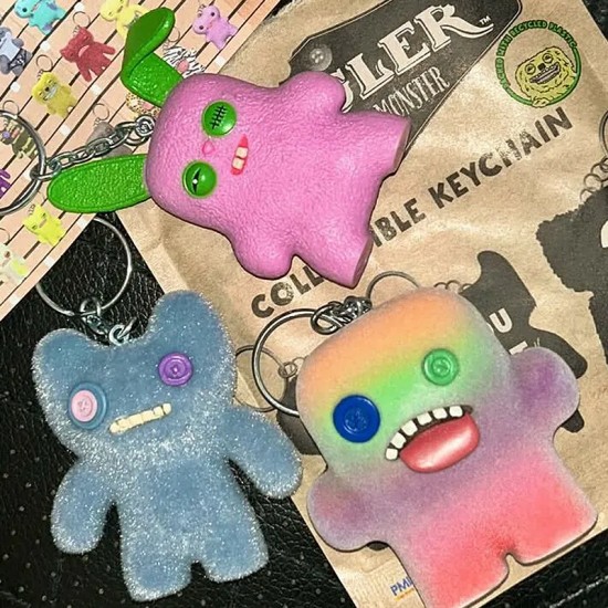 Genuine Fuggler Cute Teeth Monster Pendant Plastic Blind Box Keychain with Ugly Cute Teeth Funny Doll Surprise Box