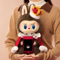 Labubu Popmart Original the Monsters Let's Checkmate Series Vinyl Plush Toys Doll King Queen Hanging Card Pendant Keychain