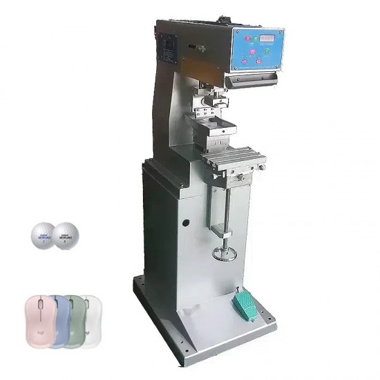 Semi-Automatic Single Color Pad Printing Machine for PVC Balls Pens Keychain Golf Tees Metal Parts Bottles Label Printing