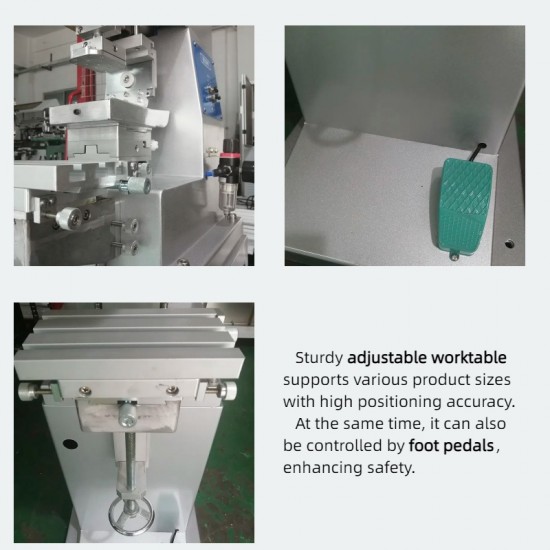 Semi-Automatic Single Color Pad Printing Machine for PVC Balls Pens Keychain Golf Tees Metal Parts Bottles Label Printing