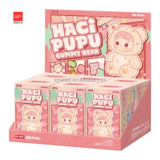 POPMART HACIPUPU Gummy Bear Series Vinyl Plush Pendant Lovely Keychains Toys Doll Blind Box Ornaments Gift Collection