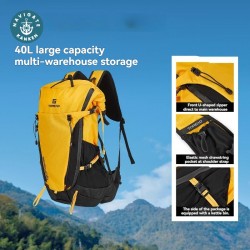 Professional Large 40-Liter Capacity Backpack Lightweight Waterproof Mountaineering Bag Zipper for Outdoor Hiking Camping