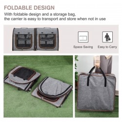 DB Large Pet Travel Bag Adjustable Breathable Cat Carrier for Cats Dogs Portable Foldable Oxford Polyester Animal for Hiking