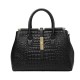 High Quality Black Color crocodile Print Genuine Leather Women Bucket Genuine Leather Bags Tote Handbags Women Purses Handbags