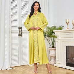 Sharut High Quality Wholesale Modest Dubai Middle Eastern Women'S Clothes Friperie Dubai Autumn New Embroidery Muslim Dress