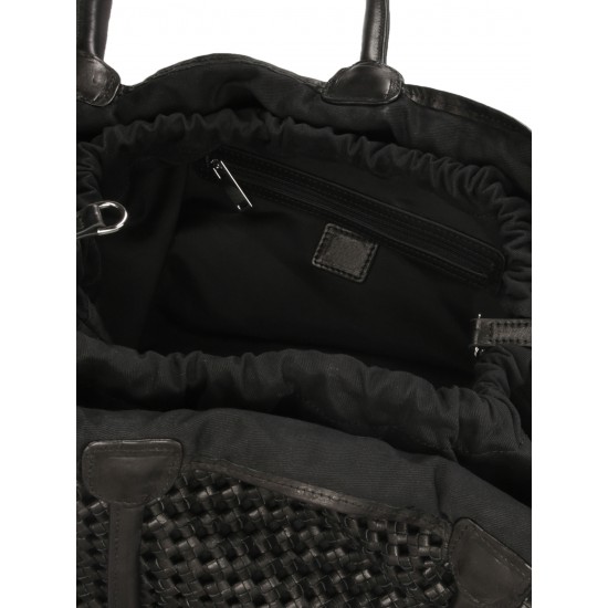 High Quality Unique Design Fashion Genuine Leather Handbag Braid Leather Shopper Bag Open Closure for All Season Solid Color