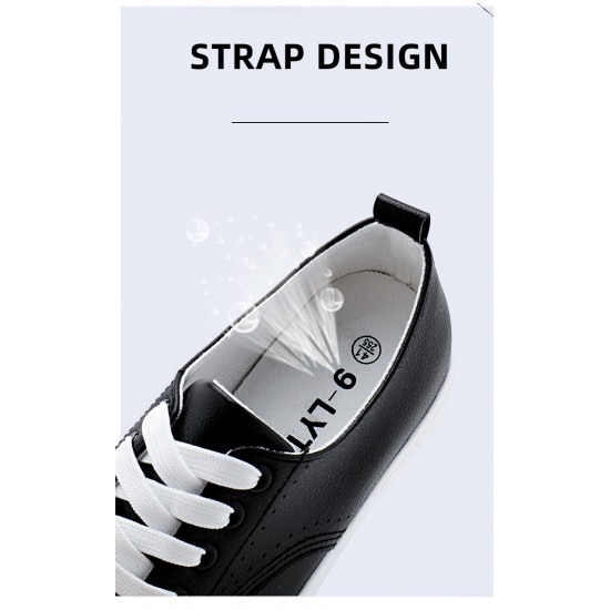 Full Box Wholesale Autumn Men's Shoes Casual Leather White Shoes Comfortable Soft Soled Student Shoes