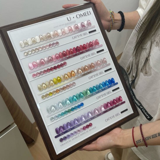 UOMEEI50 Versatile All-Season Water Base Nail Polish Gel Delicate Cat's Eye 50 Color Suit LED for DIY Enhancement Glass Bead