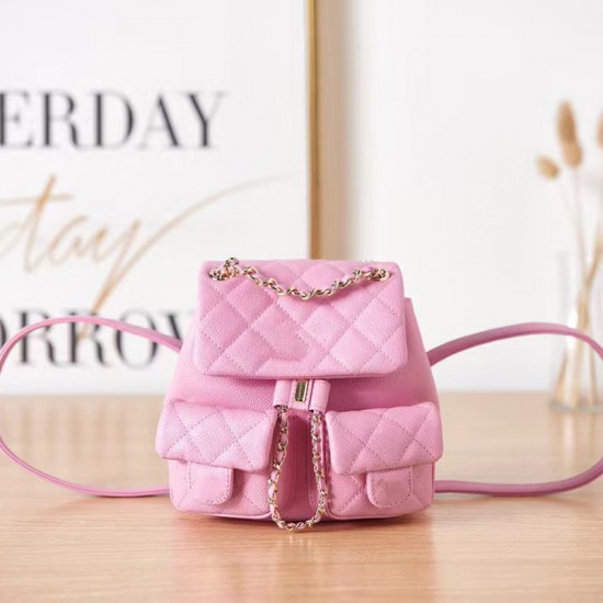 High Version Women's Mini Schoolbag Genuine Leather Frog Backpack Cover Closure Small Fragrant Duma Sheepskin Fashionable Bag