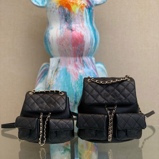 High Version Women's Mini Schoolbag Genuine Leather Frog Backpack Cover Closure Small Fragrant Duma Sheepskin Fashionable Bag