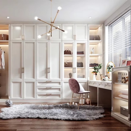 2025 Contemporary Wardrobe Bedroom Furniture Set Custom Armoire Walking Closet Cloakroom