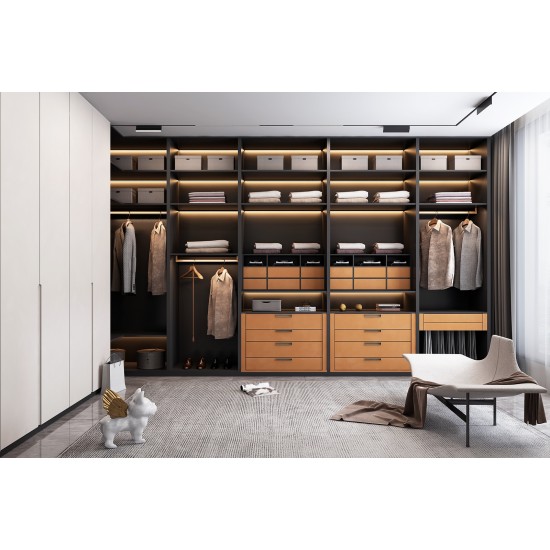 2025 Contemporary Wardrobe Bedroom Furniture Set Custom Armoire Walking Closet Cloakroom