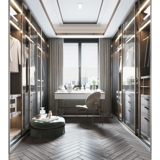 2025 Contemporary Wardrobe Bedroom Furniture Set Custom Armoire Walking Closet Cloakroom