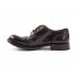 Italian-Made High Quality Oxfords Derby Shoes Leather Laced with Closed Toe and Solid Pattern Lace-Up Closure