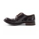 Italian-Made High Quality Oxfords Derby Shoes Leather Laced with Closed Toe and Solid Pattern Lace-Up Closure