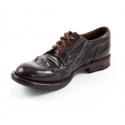 Italian-Made High Quality Oxfords Derby Shoes Leather Laced with Closed Toe and Solid Pattern Lace-Up Closure