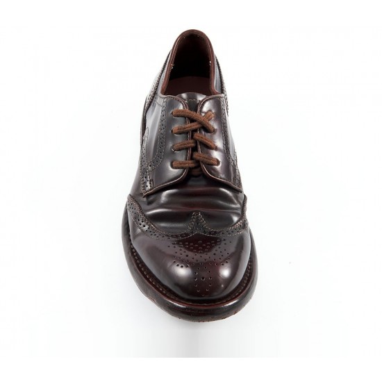 Italian-Made High Quality Oxfords Derby Shoes Leather Laced with Closed Toe and Solid Pattern Lace-Up Closure