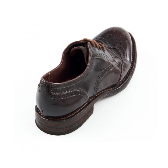Italian-Made High Quality Oxfords Derby Shoes Leather Laced with Closed Toe and Solid Pattern Lace-Up Closure