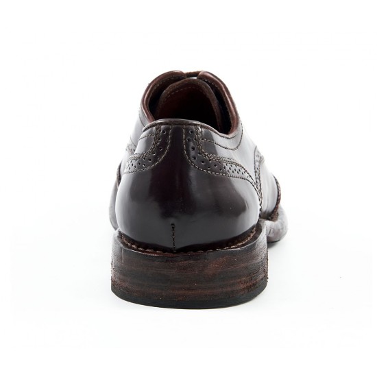 Italian-Made High Quality Oxfords Derby Shoes Leather Laced with Closed Toe and Solid Pattern Lace-Up Closure