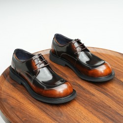 Design Leather Shoes - Men's High-quality Genuine Leather Shiny Finish Large-head Business Casual Shoes