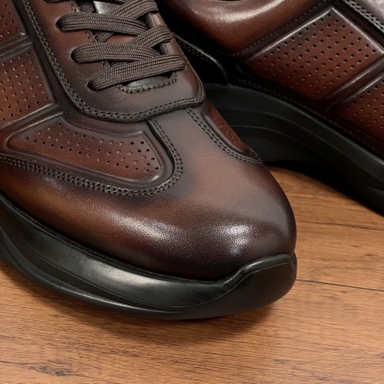 2025 New for Men Genuine Top Layer Cow Leather Casual Sneakers with Breathable Sole and Sporty Design for All-Day Comfort