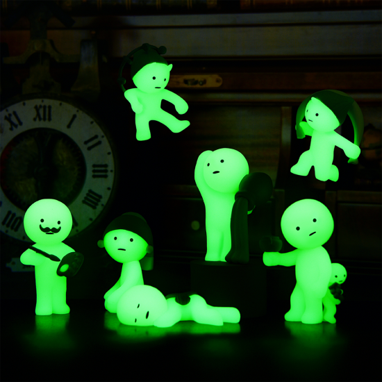 For Smiski Museum Series PVC Action Figures Lovely Night Light Green Doll Blind Mystery Box Model Toy Surprise Best Gift Japan