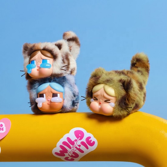 For POP MART Official Store CRYBABY Wild Cutie Series Blind Box Vinyl Plush Toys Pendant Keychains Mystery Dolls
