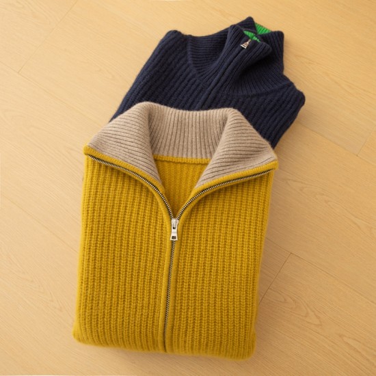 Men's Pure Cashmere Five-Needle Padded Cardigan Coat Casual Oversize XXL with 3D Christmas Print and Logo for Winter Warmth