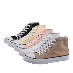 Wholesale Casual Shoes High Top Fashion Classic White Canvas Shoes