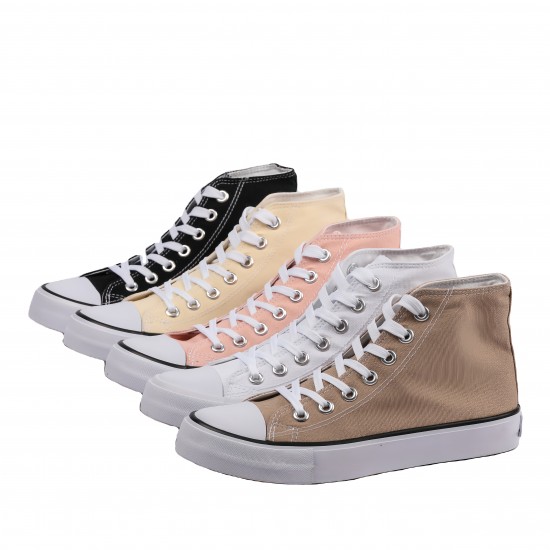 Wholesale Casual Shoes High Top Fashion Classic White Canvas Shoes