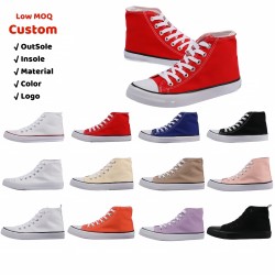 Wholesale Casual Shoes High Top Fashion Classic White Canvas Shoes