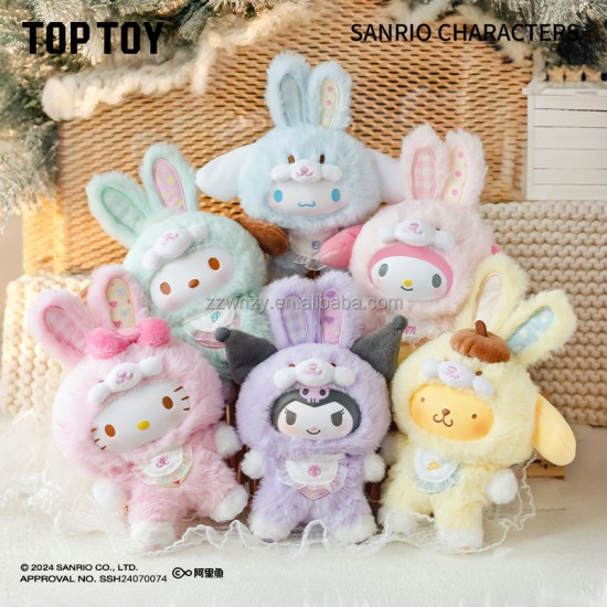 High Quality Official Store TOPTOY Sa Nrio Family Vinyl Plush Ku Roba Bunny Series Blind Box Toy Figure Statues Gift Collection
