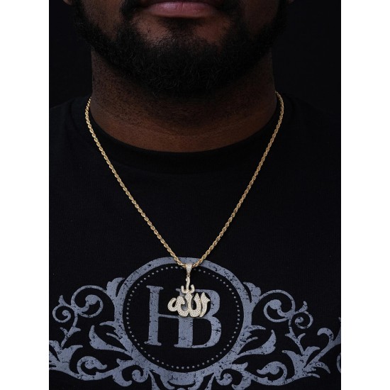 New Iced Out Muslims Allah Pendant Necklace 925 Silver  Allah Letter Charm Women Men Hip Hop Jewelry Moissanite Necklace Pendant