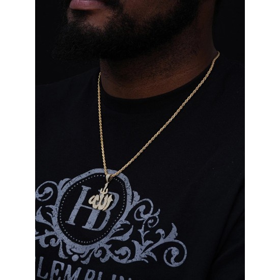 New Iced Out Muslims Allah Pendant Necklace 925 Silver  Allah Letter Charm Women Men Hip Hop Jewelry Moissanite Necklace Pendant