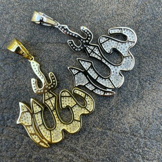 New Iced Out Muslims Allah Pendant Necklace 925 Silver  Allah Letter Charm Women Men Hip Hop Jewelry Moissanite Necklace Pendant