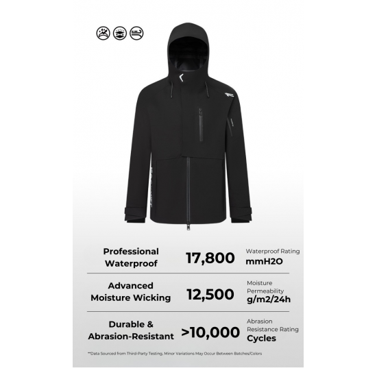 FOOXMET Comfortable  Waterproof Hardshell Jacket Outdoor Tactical Hoody for Snowboarding Hiking Camping Solid Woven Coat