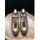 Tassel Loafer Light Brown Men Casual Leather Outsole Breathable Shoe Blake Stitched Custom Color & Size