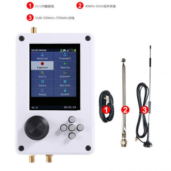 HackRF One with Assembled Portapack H2 Radio Transceiver with SDR Software Development Kit for SDR Receiving